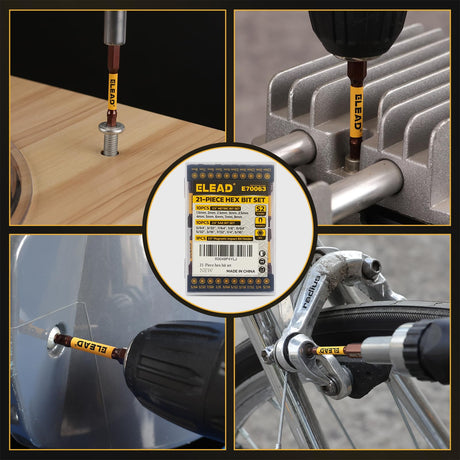 21-Piece 2.5" Allen-Wrench Hex Drill Bit Set, Durable Impact Allen Key Set, Long-Lasting Strong Magnetic Hex Screwdriver Bit Set, SAE & Metric Size, Mechanic Automotive Furniture DIY Home Repairs