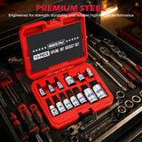 13-Piece XZN Triple Square Spline Bit Socket Set, M4-M18, Premium S2 Steel