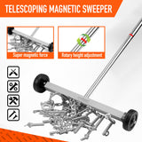 HORUSDY 17-Inch Rolling Magnetic Sweeper with Wheels | Adjustable Handle | 8.8-Pound Capacity Heavy-Duty Magnet to Pick Up Nails