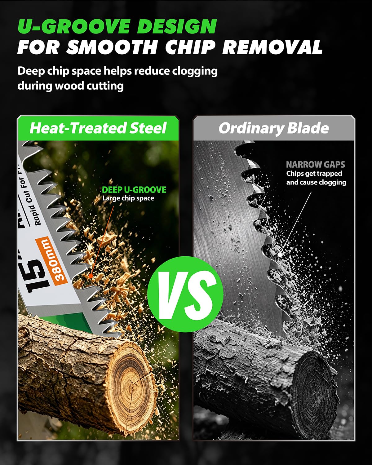 15-Inch Reciprocating Saw Blades, 5-Pack 6TPI Arc Edge for Pruning