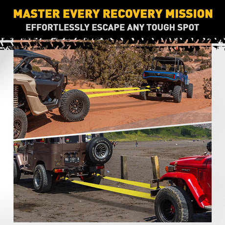 3" x 30Ft Recovery Tow Strap Heavy Duty with Hooks - 36000 LBS Break Strength, 3/4 D Ring Shackles (2pcs), Emergency Recovery Strap Tow Rope for Truck, SUV, ATV Offroad Vehicle
