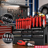 101-Piece Magnetic Screwdriver Set with 60 Bits, Ratchet and Storage Rack