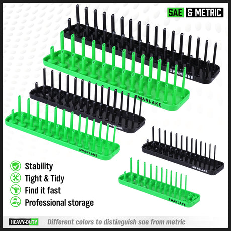 6-Piece Socket Organizer Set, Socket Holder for Tool Box Drawer