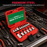 16-Piece Torx Bit Socket Set, Premium S2 Steel, European Style TT8-TT60