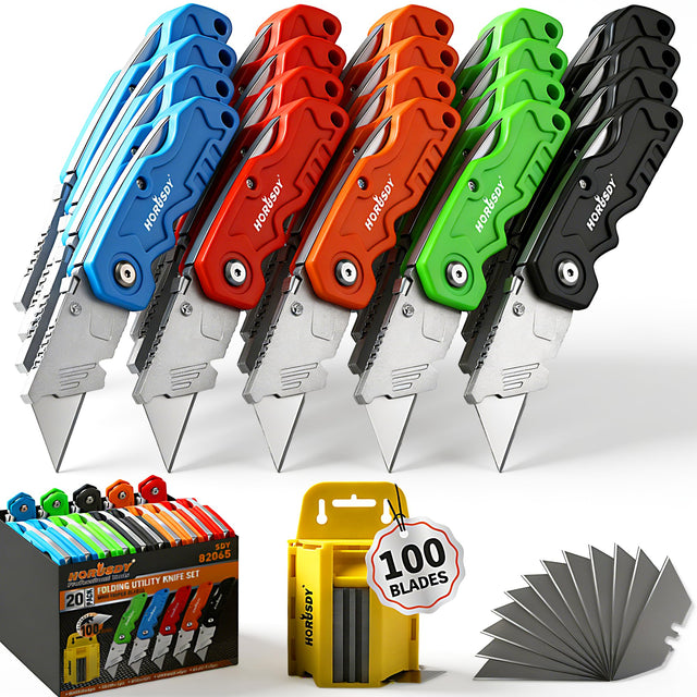 HORUSDY Folding Utility Knife Set with Extra Blades