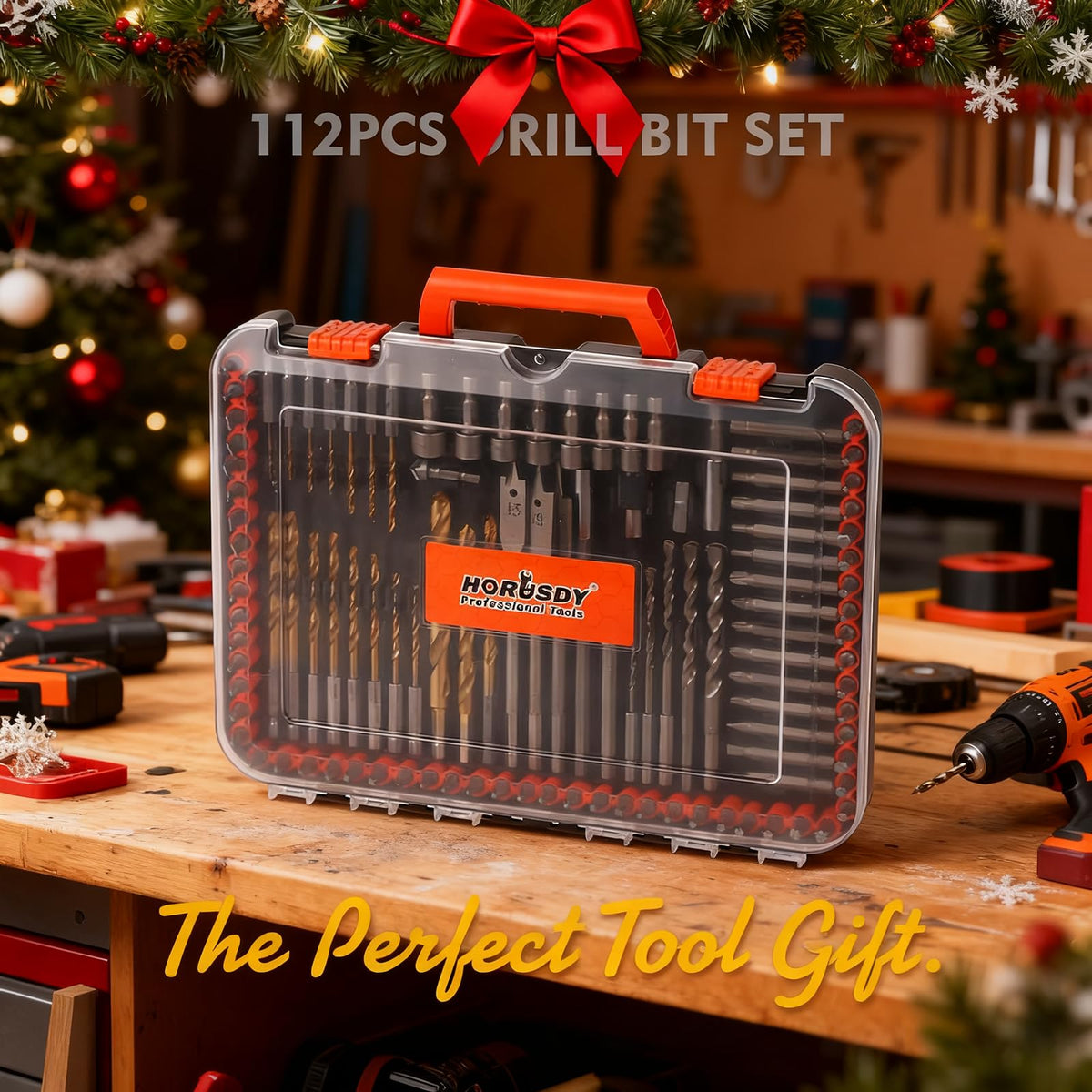 HORUSDY Impact Drill Bit Set, 112-Pieces 1/4" Hex Shank Impact Driver Bits and Screwdriver Bits Set for Screw Driving and Wood Metal Cement Drilling Screwdriver Bits Set with Storage Case | Amazon US image 2