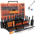 Upgraded 79-Piece Magnetic Impact Nut Driver Set, Metric & SAE with 3LB Magnetic Pickup Tool, Socket Adapters, Wing Nut Driver, Universal Sockets, Quick-Change Bit Holder & Extensions, Power Bits
