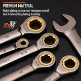 HORUSDY 24-Piece Ratcheting Wrench Set | Metric and SAE | 8-19 mm & 1/4” to 7/8“ | Ratchet Combination Wrenches Set with Organizer | 72-Teeth | Chrome Vanadium Steel