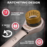 Premium 24-Piece Ratchet Wrenches Set with Magnetic Organizer, SAE 1/4"-7/8" & Metric 8mm-19mm, Cr-V Steel Ratcheting Wrench Set, Ratchet Combination Wrench Set for Automotive, Machine Repair
