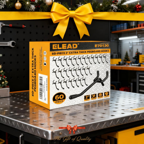 60-Piece 2 Inch Extra Thick Pegboard Hooks, Heavy Duty Peg Board Organizer Accessories, Peg Board Tool Hangers Fit for 1/4" Pegboard Hanging Tools Garage, Workshop, and Craft Storage