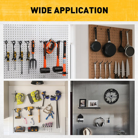 60-Piece 2 Inch Extra Thick Pegboard Hooks, Heavy Duty Peg Board Organizer Accessories, Peg Board Tool Hangers Fit for 1/4" Pegboard Hanging Tools Garage, Workshop, and Craft Storage