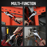 HORUSDY 2-Piece Groove Joint Plier Set, 8" & 10" Adjustable Water Pump Pliers, Straight Jaw Tongue and Groove Pliers for Plumbing, Pipe Fittings, Nuts, Bolts, and Home Repair
