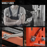 HORUSDY 22-Piece Wrench Set, Metric & SAE, 9mm - 19mm, 1/4" - 7/8", Combination Wrenches Set with Storage Rack, 12 Point Chrome Vanadium Steel
