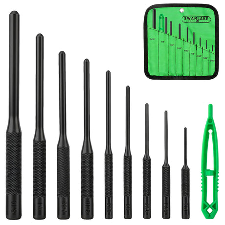 SWANLAKE 9-Pieces Roll Pin Punch Set, Removing Repair Tool with Holder for Automotive, Watch Repair,Jewelry and Craft