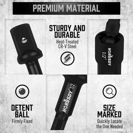 Impact Drill Socket Adapter Set and Universal Joints Socket Set 9-Piece 1/4" 3/8" and 1/2" Driver Socket Adapter, Power Drill