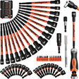 HORUSDY 59pcs Magnetic Nut Driver Set with 6-in-1 Ratcheting Screwdriver Handle, SAE & Metric 1/4 Inch Hex Shank Socket Set for Impact Drill with Quick-release Bit Holder and Extension Bar