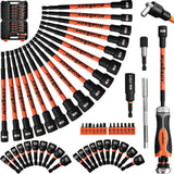 HORUSDY 59pcs Magnetic Nut Driver Set with 6-in-1 Ratcheting Screwdriver Handle, SAE & Metric 1/4 Inch Hex Shank Socket Set for Impact Drill with Quick-release Bit Holder and Extension Bar