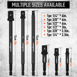 Impact Drill Socket Adapter Set and Universal Joints Socket Set 9-Piece 1/4" 3/8" and 1/2" Driver Socket Adapter, Power Drill