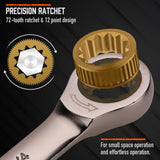 HORUSDY 12-Piece SAE Ratcheting Wrench Set | 1/4” to 7/8“ | Ratchet Combination Wrenches Set with Organizer | 72-Teeth | Chrome Vanadium Steel