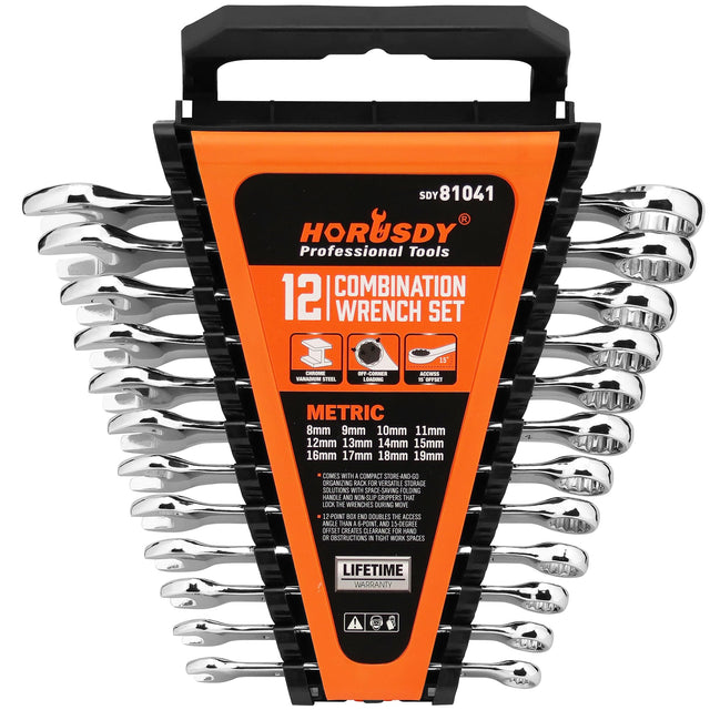 HORUSDY Combination Wrench Set with Organizer