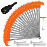 HORUSDY 20 Pack 20CM / 8-Inch Heavy Duty Tent Stakes Awning Pegs Camping Stakes with 4 x 13ft Rope & 1 Stopper T Pull Hook