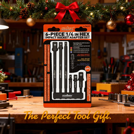 6-Piece Impact Sockets Adapter Sets, 3-Inch and 6-Inch Hex Shank 1/4" 3/8" 1/2"