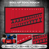 Premium 24-Piece Flex-Head Ratcheting Wrench Set, Metric(8–19mm)& SAE(1/4-7/8") Combination Wrenches, 72-Tooth CR-V Steel with Durable Black Finish, Ratchet Spanners with Roll-Up Tool Pouch for Repair