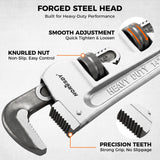 HORUSDY 4 Pack Adjustable Pipe Wrench Set, 8", 10", 12", 14" Heavy-Duty Plumbing Wrench with Anti-Slip Jaws