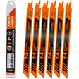 HORUSDY 6PCS 9-Inch 14TPI Bi-Metal Reciprocating Saw Blades, Heavy-Duty Blades for Cutting Steel Pipe, Rebar and Sheet Metal, Universal Shank Fits Most Saws