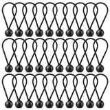30 Pack 4-Inch Bungee Balls, Black Heavy Duty Heavyweight Bungee Cords with Balls, Weather Resistant Tie Down Strap 4mm Thickness for Camping, Tents, Cargo, Holding Wire and Hoses | Amazon US image 1