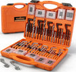 HORUSDY 348-Piece Thread Repair Kit, Metric & SAE Helicoil Set with HSS Drill Bits, Thread Inserts, Taps & Installation Tools, for Damaged Thread, Engine, Spark Plug & Automotive Repair