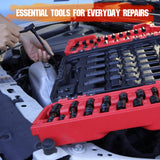 73-Piece Impact Socket Set with Hex & Torx Bit Sockets, SAE & Metric Deep & Shallow Sockets, Ratchet Handle, Universal Joint, Adapters & Extension Bars, CR-MO Steel