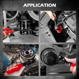 10-Piece Oil Filter Wrench Set 2-3/8"to 4-3/4", 12-Inch Adjustable Oil Filter Plier, Universal 3-Jaw Oil Filter Wrench, 1/2"Quick Release Ratchet Handle, 1/2"-3/8" Adapter, Towel in Storage Case