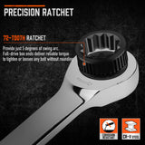 HORUSDY 9-Piece Extra Long Ratcheting Wrench Set, Double Box End Wrench Set with Tool Bag & Box, Metric 8-22mm, CR-V Steel