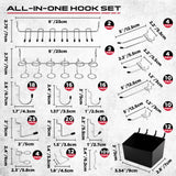 280PCS Pegboard Accessories Kit, Pegboard Hooks Assortment with Bins and Stainless Steel Peg Locks, Tool Organizer for 1/8" and 1/4" Pegboards, Garage Wall Organization, Workshop and Tool Storage