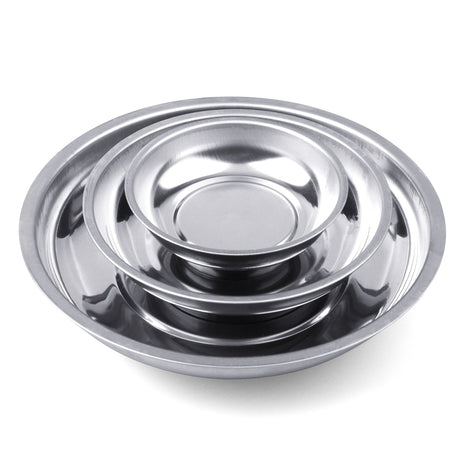 HORUSDY Magnetic Tray | 3-Piece | Round Magnetic Parts Tray | 3 Inch 4 Inch 6 Inch Magnetic Tray for Mechanic's | Stainless Steel