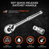 HORUSDY 90-Tooth Quick-Release Ratchet Handle