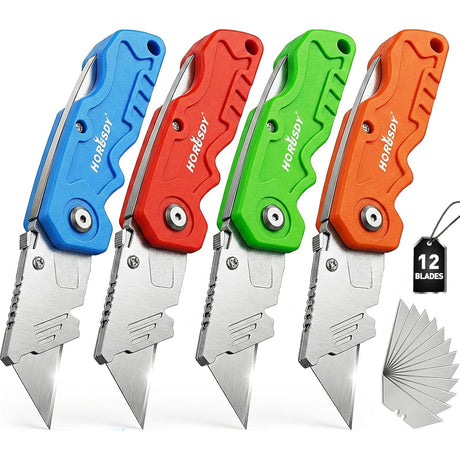 HORUSDY Folding Utility Knife Set with Extra Blades