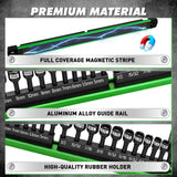 22-Piece Magnetic Nut Driver Set, Metric & SAE (5-13mm & 3/16"-1/2"), 1/4" Hex Shank Impact Bit Set, Wing Nut Driver Bits, Magnetic Aluminum Storage Rail
