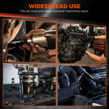 32-Piece 1/2" Drive Impact Socket Set - Metric (10mm–24mm) and SAE (3/8"–1") Deep Socket Set with Extension Bar, Swivel Socket, Adapter, CR-V Steel for Auto Repair