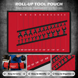 Premium 24-Piece Ratcheting Wrench Set, SAE(1/4-7/8") & Metric(8–19mm) Combination Wrenches, 72-Tooth CR-V Steel with Durable Black Finish, Ratchet Spanners with Roll-Up Tool Pouch for Repair
