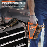 HORUSDY 24-Piece Ratcheting Wrench Set | Metric and SAE | 8-19 mm & 1/4” to 7/8“ | Ratchet Combination Wrenches Set with Organizer | 72-Teeth | Chrome Vanadium Steel
