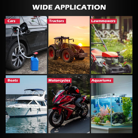 Automatic Fuel Transfer Pump with Auto-Stop Sensor(3.2 GPM), Battery Operated Gas Can Pump with 3 Can Adapters, Extra Long Hose, Portable Fuel Pump for Oil, Diesel, Gasoline (Batteries Not Included)
