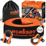 HORUSDY Nylon Heavy Duty Tow Strap Recovery Strap with Hooks 3" x 30Ft - 32,000 LBS Break Strength, 3/4 D Ring Shackles (2pcs), Recover Your Vehicle Stuck in Mud/Snow