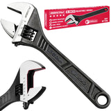 8-Inch Adjustable Wrench, Black Oxide Finish Wide Jaw Spanner with Inch/Metric Scale, Premium Drop Forged Steel for Automotive Plumbing and Household Repairs