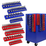 HORUSDY 8-Piece Magnetic Socket Organizer Set, Magnet Socket Holder, 1/4", 3/8", 1/2" Socket Holds 199 Pieces Magnetic Trays. (8-Piece Organizer Set)
