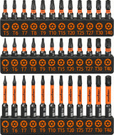 HORUSDY Torx Bit Set, 36pcs Security Torx Bit Set,Tamper Proof Star Bits (T5-T40) for Impact Driver, S2 Steel Screwdriver 1" & 2.3" Long,Torque Security Bits with Storage Box