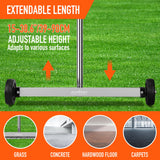 HORUSDY 17-Inch Rolling Magnetic Sweeper with Wheels | Adjustable Handle | 8.8-Pound Capacity Heavy-Duty Magnet to Pick Up Nails