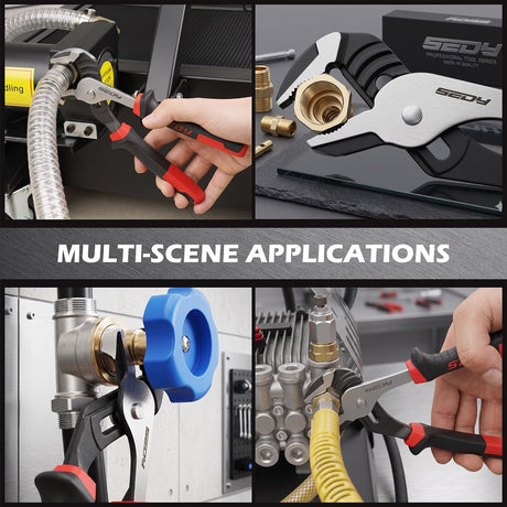 2-Piece Groove Joint Pliers Set, 10" & 8" Adjustable Water Pump Pliers, Straight Jaw Tongue and Groove Pliers with Non-Slip Handles for Plumbing, Pipe Fittings, Nuts, Bolts and Home Repair