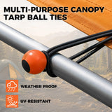 32-Piece Bungee Cords with Hooks - 18" 24" 30" 36" 48" Bungee Cords Heavy Duty Outdoor, 10" Mini Elastic Cord Straps, Canopy Tarp Ball Ties, Tarp Clips, with Storage Bag